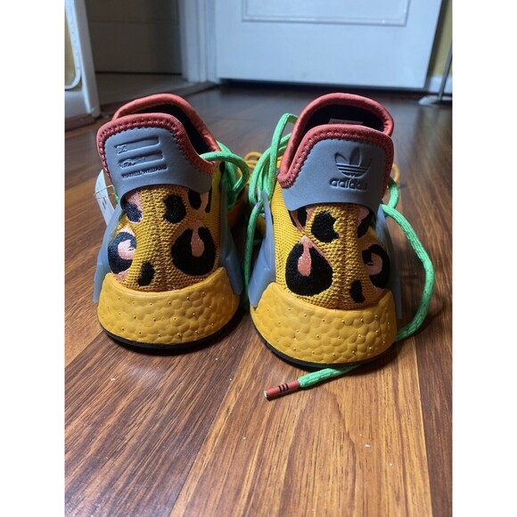 ADIDAS x PHARRELL WILLIAMS HU NMD "Pulse Amber" Animal Print HP3221 Size 10 New - Picture 5 of 9